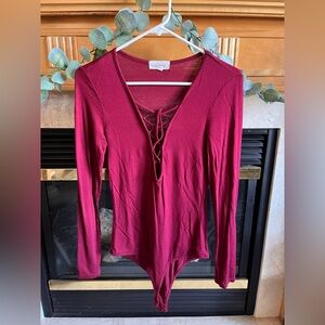 LASHES LACE-UP BODYSUIT